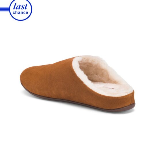 FITFLOP Tan Suede Chrissie Shearling Slippers - Picture 2 of 2
